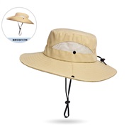 ( Khaki)spring summer big sunscreen sun hat Outdoor Bucket hat draughty all-Purpose sun hat woman