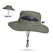 ( Army green)spring summer big sunscreen sun hat Outdoor Bucket hat draughty all-Purpose sun hat woman