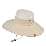 ( Beige)summer Outdoor hat man big Shade sunscreen draughty all-Purpose Bucket hat