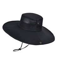 ( black)summer Outdoor hat man big Shade sunscreen draughty all-Purpose Bucket hat