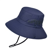 ( Navy blue)summer big sun hat occidental style man draughty Bucket hat Outdoor sunscreen sun hat