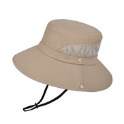 ( Khaki)summer big sun hat occidental style man draughty Bucket hat Outdoor sunscreen sun hat