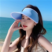 ( blue )summer ultraviolet-proof Shade sunscreen big Seamless all-Purpose fashion hat woman