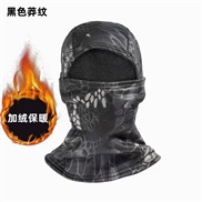 ( one size)( black  ) Autumn and Winter thick velvet surface pattern       Outdoor head