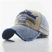 ( Adjustable)( Navy blue  Khaki)occidental style man embroidery Word baseball cap cap sport Outdoor woman sun hat