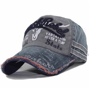 ( Adjustable)(  Navy blue)occidental style man embroidery Word baseball cap cap sport Outdoor woman sun hat