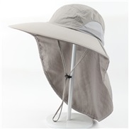 ( one size)(  Light gray)man woman Outdoor sunscreen draughty Shade ultraviolet-proof Bucket hat shawl Outdoor