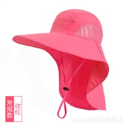 ( one size)(  rose Red)man woman Outdoor sunscreen draughty Shade ultraviolet-proof Bucket hat shawl Outdoor