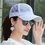 ( white)Korean style baseball cap woman summer thin style nets yarn draughty hat Outdoor Outing sun hat classic fashion