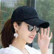 ( one size Adjustable54-60CM)( black)Korean style baseball cap woman summer thin style nets yarn draughty hat Outdoor O