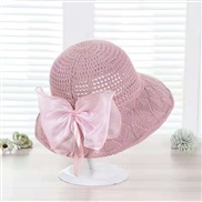( bow   Pink)summer lady sunscreen straw hat foldable sun hat Sandy beach sunscreen bow Bucket hat