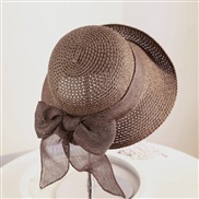(M56-58cm)( Brown)straw hat woman summer sunscreen big all-Purpose sun hat Shade Korean style Sandy beach hat woman