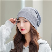 ( blue)day knitting Autumn and Winter spring autumn thin style pure color bag head woman hat