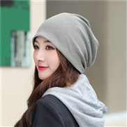 ( one size)( light gray)day knitting Autumn and Winter spring autumn thin style pure color bag head woman hat