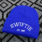 (M56-58cm)( sapphire blue ) occidental styllor wift knitting embroidery Word woolen Winter hedging