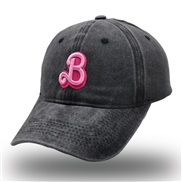 ( black) Word three-dimensional embroidery baseball cap woman spring summer Outdoor leisure cap sun hat