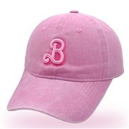 ( Pink) Word three-dimensional embroidery baseball cap woman spring summer Outdoor leisure cap sun hat