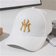 ( Adjustable)( white+Gold)hat Korean style summer Shade WordY baseball cap woman lovers sunscreen cap man