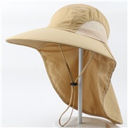 (  Khaki)man woman Outdoor sunscreen draughty Shade ultraviolet-proof Bucket hat shawl Outdoor