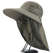 ( one size)(  Army green)man woman Outdoor sunscreen draughty Shade ultraviolet-proof Bucket hat shawl Outdoor
