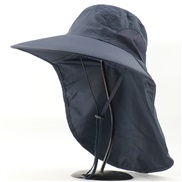 ( one size)(  Navy blue)man woman Outdoor sunscreen draughty Shade ultraviolet-proof Bucket hat shawl Outdoor