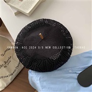 (M56-58cm)( black)day sweet hollow weave hat woman lovely thin style draughty samll Modeling