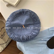(M56-58cm)( blue )day sweet hollow weave hat woman lovely thin style draughty samll Modeling