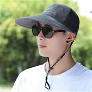 ( Dark grey)hat man fashion summer sun hat draughty Outdoor sunscreen ultraviolet-proof sun hat cap
