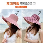 (-15cm)( Pink)Bucket hat woman spring big sunscreen sun hat summer sun