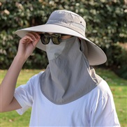 ( gray+)Bucket hat man summer sun hat Outdoor draughty big sun hat