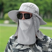 ( light gray)Bucket hat man summer sun hat Outdoor draughty big sun hat