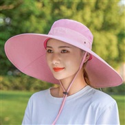 ( Pink)Bucket hat man summer sun hat Outdoor draughty big sun hat