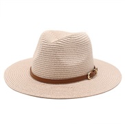 (M56-58cm)( Pink)occidental style straw hat woman man woman spring summer fashion sun sunscreen sun hat