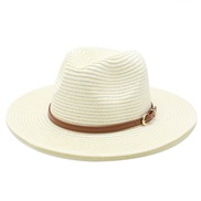 (M56-58cm)( white)occidental style straw hat woman man woman spring summer fashion sun sunscreen sun hat