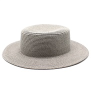 (M56-58cm)( gray) color straw hat woman summer samll Sandy beach hat sun hat