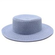 (M56-58cm)(sky blue ) color straw hat woman summer samll Sandy beach hat sun hat