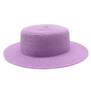(M56-58cm)( purple ) color straw hat woman summer samll Sandy beach hat sun hat