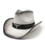 (black and white) Cowboy man woman spring summer Sandy beach travel hat Shade straw hat