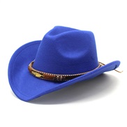 (M56-58cm)( sapphire blue ) ethnic style Metal feather Cowboy man lady lovers