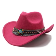 (M56-58cm)( rose Red)woollen Cowboy ethnic style man lady lovers