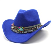 (M56-58cm)( sapphire blue )woollen Cowboy ethnic style man lady lovers