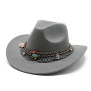 (M56-58cm)( gray)woollen Cowboy ethnic style man lady lovers