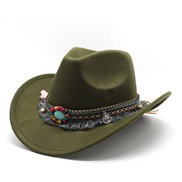 (M56-58cm)( Army green)woollen Cowboy ethnic style man lady lovers