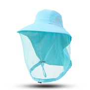 (sky blue )Outdoor hat man sunscreen draughty nets yarn surface lady