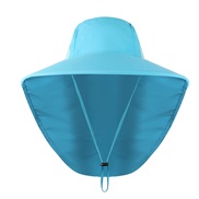 (PF  sky blue  )summer sun hat woman sunscreen sun hat Outdoor Bucket hat draughty wind