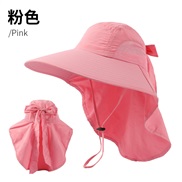 (PF  Pink )summer sun hat woman sunscreen sun hat Outdoor Bucket hat draughty wind