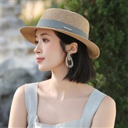 ( Khaki gray)summer straw hat Shade travel Street Snap sunscreen hat woman