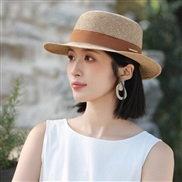 ( Khaki brown)summer straw hat Shade travel Street Snap sunscreen hat woman
