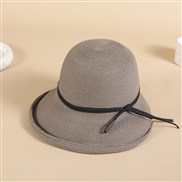 (M56-58cm)( Brown)sunscreen straw hat woman summer foldable Sandy beach woman Shade Bucket hat bow Korean style