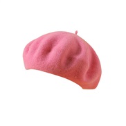 ( one size)( Pink)Autumn and Winter new color Optional wool fashion leisure warm thick pure color all-Purpose hat